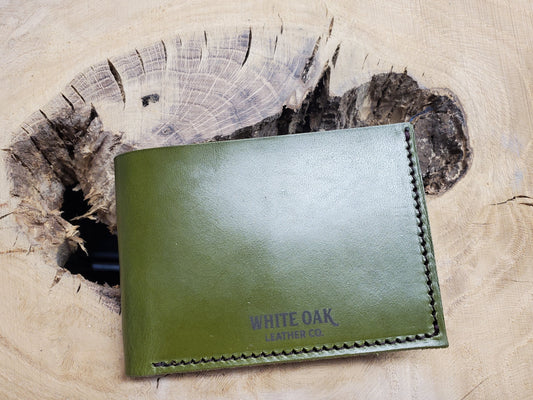 Avocado/Brown Bifold Leather Wallet